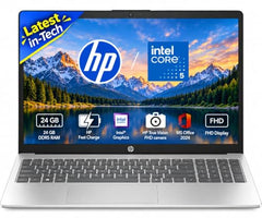 HP 15 (i5 14th Gen), Intel Core 5-120U, 16GB RAM, 512GB SSD, FHD, Anti-Glare, 15.6''/39.6cm, Win11, M365 Basic(1yr), Office24, Silver,1.59kg, fd0664TU, FHD Camera w/Shutter, Backlit Laptop
