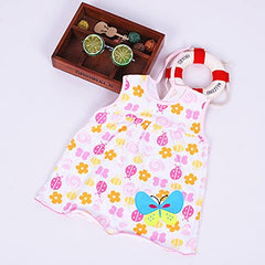 MOMISY Baby Girl Sleeveless Summer Frock A-Line Butterfly Design-White, 1 to 2 Years