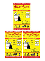 Clean India - Plastic Garbage Bags|6 Packs Of 30 Pcs | 19X21 Medium Disposable Garbage Trash Waste Dustbin Bags Of 54Cm X 48Cm (Ci19210008) - 180 Count