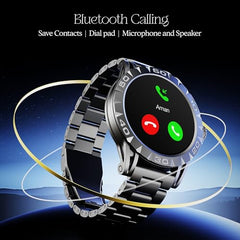boAt Enigma Radiant Luxury Watch for Man w/1.43"(3.63 cm) AMOLED Display, AOD, Premium Metal Build, Round Dial, 200+Watch Faces, Upto 7 Days Battery Life, Fitness smartwatch for Men (Metal Black)