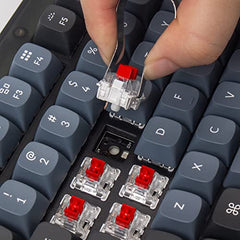 Keychron V1 Wired Mechanical Keyboard, 75% Layout, Frosted Black QMK/VIA Programmable, Hot-swappable K Pro Red Switch, Mac Windows Linux Compatible, Translucent, USB-C