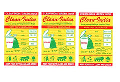 Clean India - Plastic Garbage Bags|6 Packs Of 30 Pcs | 19X21 Medium Disposable Garbage Trash Waste Dustbin Bags Of 54Cm X 48Cm (Ci19210008) - 180 Count