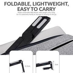 Tukzer (Imported Foldable Laptop Stand Riser for Laptop, MacBook, Notebook & Tablets up to 17 Inch, 7 Level Height Angle Adjustment, 2X Stronger M-Shape Aluminum Silicone Pads Air Ventilation-Black