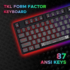 Ant Esports Thunder20 Wired Mechanical Gaming Keyboard and Mouse Combo | TKL Keyboard Rainbow Backlight 26Anti-Ghosting Keys, 6-Button 3600DPI Mouse | USB | PC/Laptop Compatible_ Brown Switch_ Black