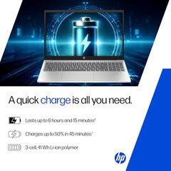 HP 15 Smartchoice, Intel Core Ultra 5 125H 12 TOPS, 24GB DDR5 (Upgradeable) 1TB SSD,Anti-Glare, FHD, 15''/39.6cm,Win11, M365*Office24, Silver, 1.65kg, FD1458TU, FHD Camera w/Shutter, Backlit AI Laptop