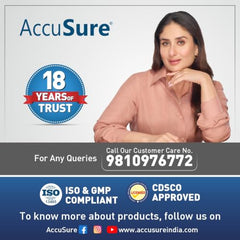 AccuSure Blue Blood Glucose Meter Contains Free 25 Strips