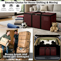 Storite Jumbo Super-Size 81 L Canvas Moisture Proof Heavy Duty Storage Bag | for Toys/Stationery/Blankets/Clothes/Moving Bags MultiPurpose With Strong Reinforced Handles Rectangular Cream (87x26x36 cm)
