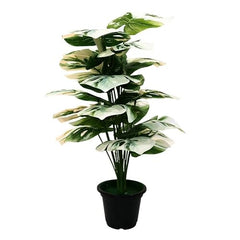 AAVANA GREENS Plastic 40 Inch Artificial Flower Plant for Indoor and Outdoor, Home, Shop, Office, Restaurant Decoration Dark Green (Pack of 1) (1, Plant 8 - with Pot)