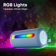 pTron Fusion Buzz 14W Bluetooth Speaker with Pristine Sound, 8hrs Playback, Rhythmic RGB LEDs, Multi-Play Modes BT5.3/TF Card/USB, TWS Feature, Integrated Button Controls, Type-C Charging (Blue)