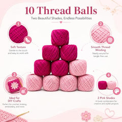 Crochet Cotton Thread Yarn Combo, 10 Rolls for Knitting, Crochet, Embroidery and Craft Making, Soft Decorative Thread for Handmade DIY Projects, Yellow & Green