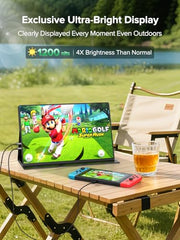 Newsoul 4K Portable Monitor, 3840 * 2400 UHD 16" Gaming Monitor 1200Nits 1500:1 100% sRGB IPS FreeSync Laptop Monitor with VESA & Cover Built-in USB-C HDMI Portable Screen for Phone Game Console