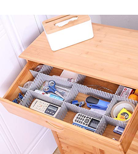 SYGA 4 pcs DIY Plastic Grid Drawer Divider Household Storage Strips_Large (Blue,47 CM*7CM)