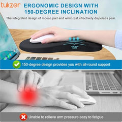 Tukzer Gel Mouse Pad Wrist Rest Memory-Foam Ergonomic Mousepad| Cushion Wrist Support & Pain Relief| Suitable for Gaming, Computer, Laptop, Home & Office Non-Slip Rubber Base (Grey)
