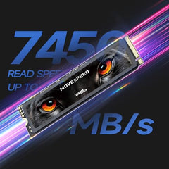 MOVE SPEED HB7450 4TB PS5 Internal Solid State Drive with TLC NAND Heatsink, PCIe 4.0 NVMe M.2 SSD - Up to 7450MB/s, 3D NAND Storage Expansion, PS5 Compatible