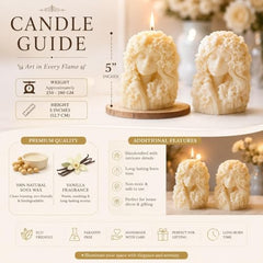 Decorative Fragrance Candle with Raised 3D Ivory Swirl Pillar Artwork | Long Burning Scented Candle for Home Décor, Living Room, Bedroom, Meditation Space, Table Decoration & Gift