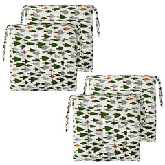 Kuber Industries 2 Pcs Cotton 16x16 Inch Chair Cushion for Sitting | Chairs Cushion For Home, Office, Dining Chair, Car, Meditation | Back Rest Support Chair Cushion with Ties | Plain - Cream