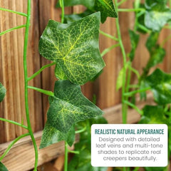 Go Hooked Artificial Hanging Creeper for Home Décor (Pack of 8, 6 Ft) | Money Plant Leaf Garland with 30 Leaves Each | Plastic Decorative Creeper for Balcony, Walls, Garden Decoration