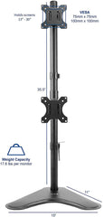 JIN OFFICE Vertical Dual Monitor Stand With 13-32" Support | 3 Years Warranty | 8 kg Weight Capacity Per Monitor | Height Adjustable Arm (Freestanding)