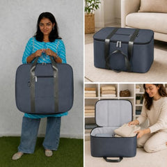 Storite 2 Pack Moisture Proof Nylon Underbed Storage Bag For Clothes Large | (54 x 46 x 28 cm) - BlackRed, Rectangular