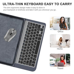 cimetech Mini Wireless Keyboard and Mouse, 2.4G Portable Slim Keyboard and Mouse Set with 12 Multimedia Shortcuts for Computer, PC, Laptop, Tablet, Desktop, Android SmartTV (Grey)