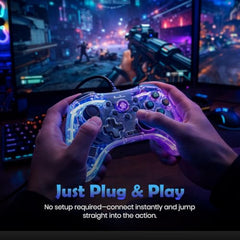 PunnkFunnk Gaming Controller Lite Wireless Bluetooth Gamepad for Android, iOS, PC & Smart TV with Turbo Function, Ergonomic Grip, Rechargeable Battery (X1 Pro Wired)