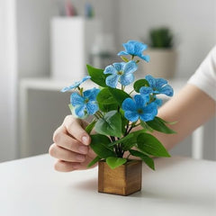 fancymart Artificial Flower Plant Home Décor with Small Size Pot | Pack of 2 | Plant Hanging for Home Decor | Office Decor (DESIGN-01)
