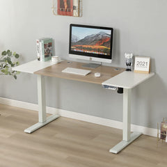 SYGA Height Adjustable Table Desk Standing Computer Desk Lifting Legs Smart Desk (White, 70 X 48 CM)