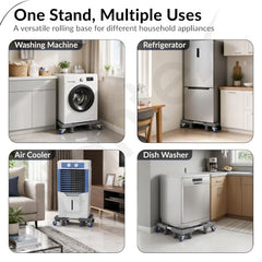 Plantex Washing Machine Stand/Adjustable Fridge Trolley with Lockable Wheel