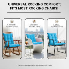 DADDY COOL Multipurpose Extra Long Rocking Chair Cushion for Outdoor and Indoor/Chair pad for Home & Office Chair Filling 18 x 50 Inch Pack of 1 Dark Green (Only Cushion)