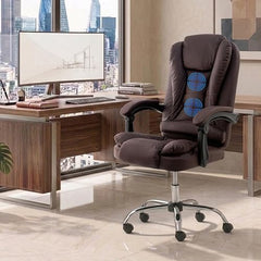 Casa Haus Italia Premium Leatherette Office Chair for Work | Boss Chair, Ergonomic Executive, Luxurious Cushioned Arms & Seat, 2 Point Back Massager, Heavy Duty Metal Base (Burgundy)