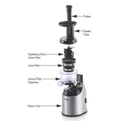 Borosil Health Pro 200-Watt Slow Juicer, Black
