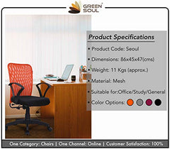 Green Soul Seoul X Office Chair, Mid Back Fabric Ergonomic Home Office Desk Chair with Comfortable & Spacious Seat, Rocking-tilt Mechanism & Heavy Duty Metal Base (Black)