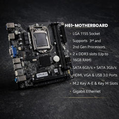 CPU WALA Desktop CPU PC Core i3 2nd Gen | 4GB RAM DDR3 + 320GB HDD | HDMI & VGA | Windows OS + MS Office | WiFi Dongle | Metal Cabinet | Budget PC for Office, Home & Study Use (Assembled)