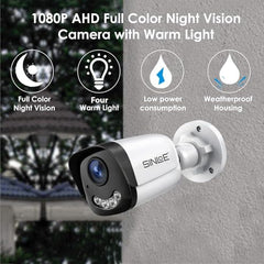 SINLOE 2 MP Color Night Vision Day/Night 24 Hour Full Color Vision 1080P Full HD AHD Indoor CCTV Surveillance Camera Compatible with All 2MP and Above AHD Supporting DVRs, 4 Unit