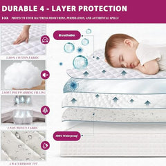Trance Home Linen Premium 220 GSM+ 72"x36" Single Bed Size Cotton Terry Waterproof Mattress Protector | Elasticated Fitted Non-Toxic Bed Protector | Single Bed Mattresses Cover 72x36 inch, Brown