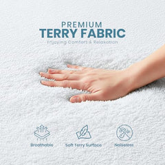Utopia Bedding Waterproof Mattress Protector, Cotton Terry Fabric, King Size, Brown, Breathable & Elastic Fitted