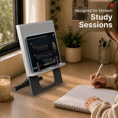 EasyRead Plus Book Stand for Table & Laptop Stand Combo, Adjustable Book Holder with 6 Height Levels, Foldable Ergonomic Laptop Stand for Hands-Free Reading, Study & Work Setup