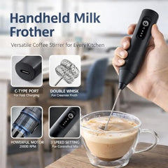 PEAKTASTE Electric Milk Frother Wand for Coffee, Latte & Matcha
