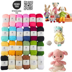 NESTNHAVEN , CrochetCraft , yarn kit , Pack of 24 Wool balls ( 1 ball / 20 Grams) , 480 grams (aprox) , Ultra Premium Luxury wool Yarn in vibrant colors for Crochet, Amigurumi, Embroidery, Toys, Garments, Flowers , Hobby Projects , Mini Knitting , Hand…