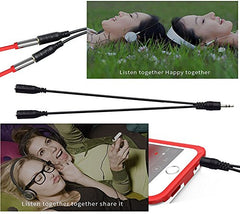Storite 3.5mm Jack 1 Male to 2 Female Stereo Headphone Y Splitter Black