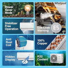 Whirlpool 1.5 Ton 3 Star, Magicool Inverter Split AC (MAGICOOL 15T 3S INV CNV S5K2PP0, Copper, Convertible 4-in-1 Cooling Mode, HD Filter White)