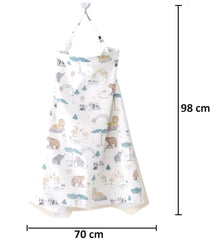MOMISY Car Seat Canopy Nursing Scarf Poncho Multi-Use Cover, Shopping Cart Cover, Stroller Cover, Infinity Scarf 360° Privacy Breastfeeding Protection, Baby Shower (Panda Elephant)