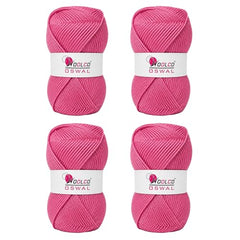 Woolco Oswal Brilon Acrylic Hand Knitting Yarn Balls Pack of 4 (50g Each) -Soft Wool Yarn for Knitting, Craft, DIY Projects, Sweaters, Scarves, Multicolor Wool Thread for Home Use (Off White)