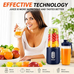 Juicer for Home ^ Lacossi Juicer Mixer Grinder with 1500mAh Battery, 6 Blades 3Gears Fast Blending, 2-Jar Capacity (400ml*2) | 40 Watts Bullet Rechargeable Portable Personal Juicer