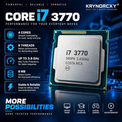 Premium Gaming Computer Desktop PC Full Set with Core i7 3770, HD Graphics 4000, 16GB RAM, 256GB SSD+1TB HDD, 4 Fan RGB Black Cabinet, 22 Inch LED Monitor, RGB Keyboard & Mouse, Windows 11 Pro, WiFi
