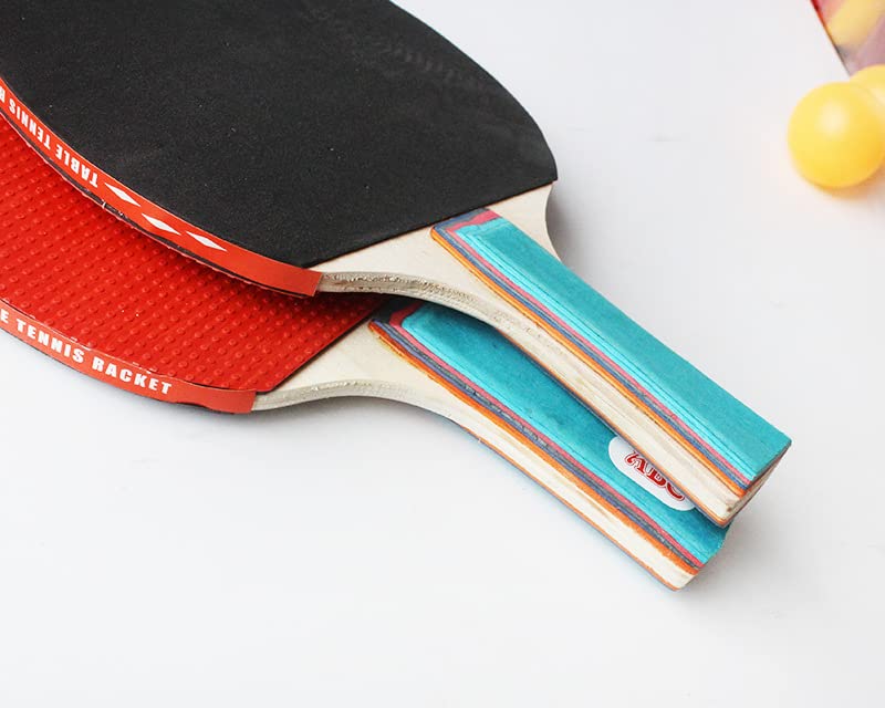 SYGA 2 Bats and 3 Ping Balls Table Tennis Set Short Handle Table Tennis Paddle Racket Kit for Children Gifts, Sports