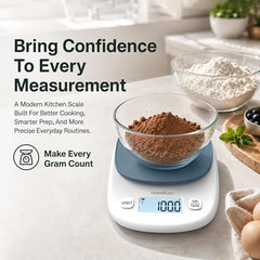 HomeBasic Digital Kitchen Weighing Scale 5kg | Food Weighing Machine, Weight Scale for Food, ±1g Accuracy, Multi-Units (g/oz/lb/ml), Tare Function, Waterproof Platform for Cooking, Baking & Diet