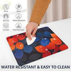 omne TECH Mousepad for Desk | Smooth Waterproof Surface, Anti-Slip Rubber Base, Durable & Comfortable Mouse Pad for Office, Laptop & Computer (Abstract Leaf Patten)