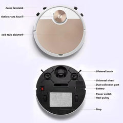 ALL IN ONE SOLUTION Robot Vacuum Cleaner with Mop, High Suction, Smart Gyro Navigation, Carpet Auto Boost, Slim, Quiet, App Control Robotic Vacuum Cleaner for Hard Floor/Carpet/Pet Hair (Gold)