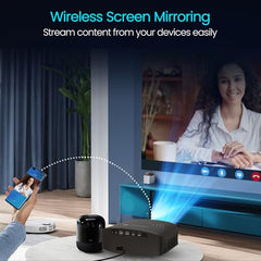 Portronics Beem 450 Smart LED Projector with 1080p Full HD Resolution, Built-in Streaming Apps (Netflix, Prime Video, Hotstar), 4000 Lumens, Screen Mirroring, 3 Watt Speaker, Bluetooth, Wi-Fi (White)